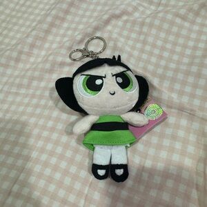 Buttercup Green Powerpuff Girl Plush Keychain BNWT